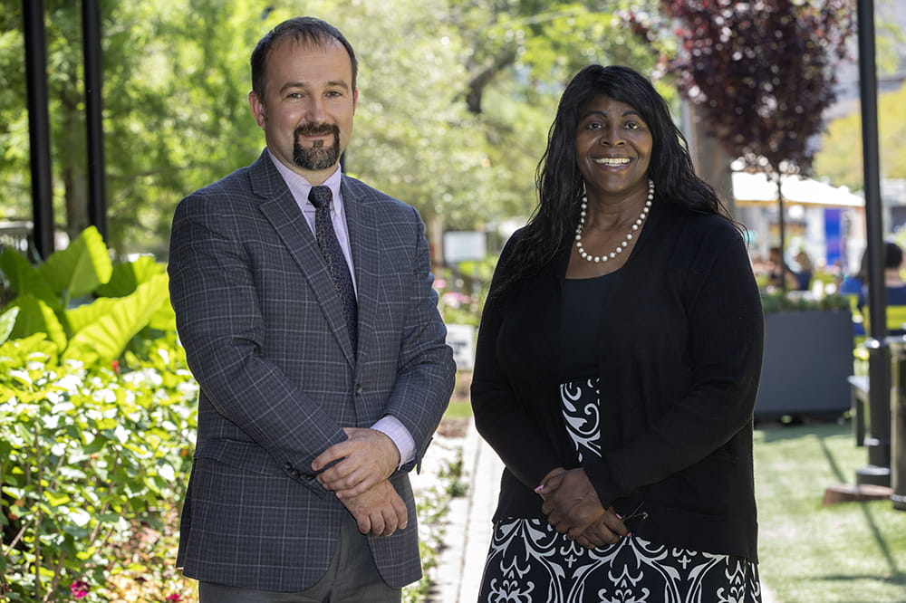 Alexander Alekseyenko, Ph.D., left, and Marvella Ford, Ph.D., right